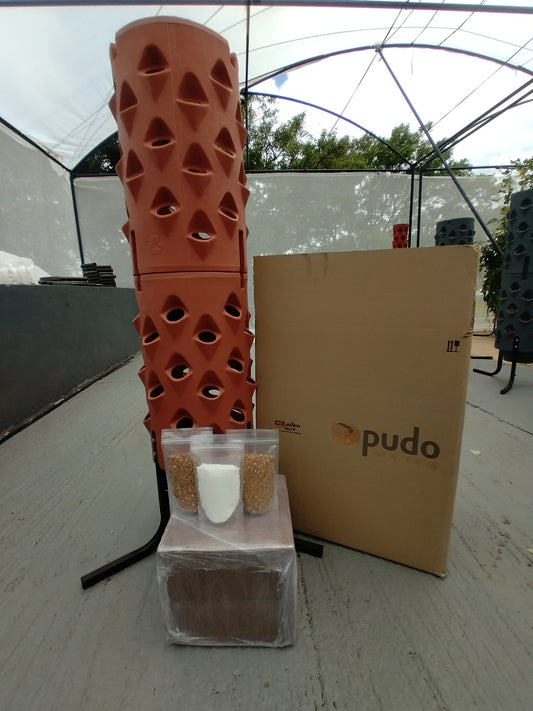 Free Shipping to Pudo Locker GeoTower Vertical Grower planter System 66 Hole With Growing Medium and Slow Release Fertilizer